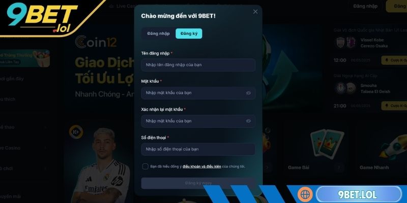 Đăng Ký 9BET Theo Hướng Dẫn Chi Tiết Và Lưu Ý Quan Trọng Cung cấp thông tin đăng ký