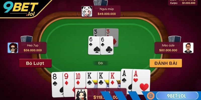 Bài Đổi Thưởng VIP 9BET - Game Đẳng Cấp, Thưởng Xứng Tầm Tiến lên đổi thưởng được ưa chuộng